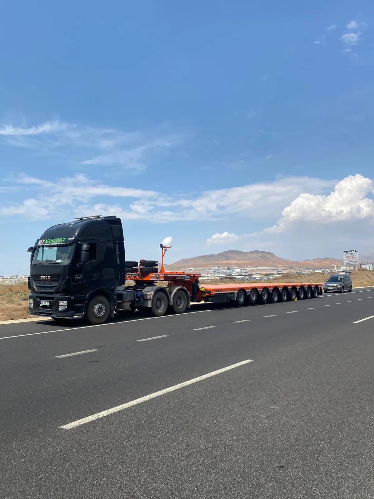 Uzun lowbed proje tasimaciligi — MY Nakliyat ağır nakliyat