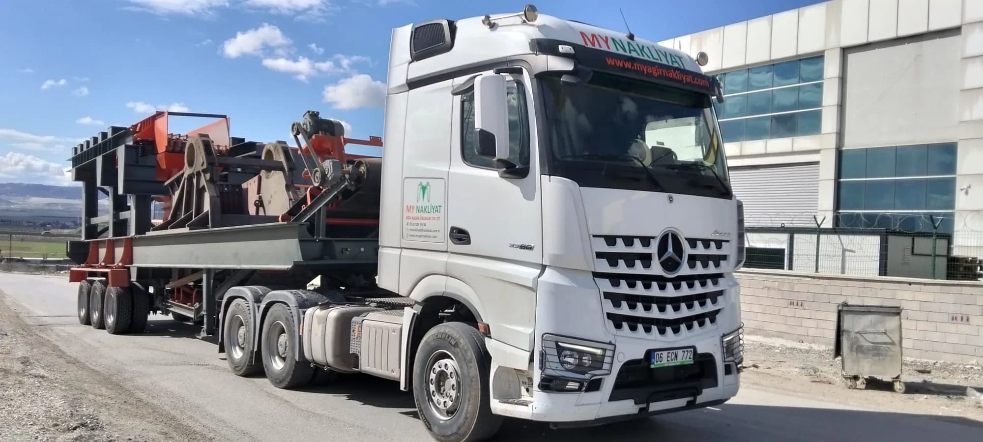 Mobil konkasor eleme tesisi tasima — MY Nakliyat ağır nakliyat
